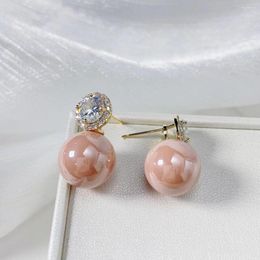 Dangle Earrings Fashion Ball Imitation Pearl Earring For Party Luxury Cubic Zirconia Wedding Jewellery Anniversary Cute Drop