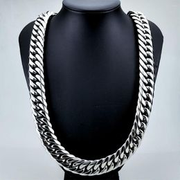 Chains Very Heavy Men's 22mm Width Steel Original Colour No Buckle Long Solid Chain Necklace