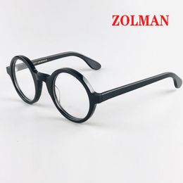 Sunglasses Frames Optical Eyeglasses Frame Men Women Johnny Depp ZOLMAN Round Vintage Glasses Computer Acetate Spectacle Frame For Male Clear Lens 230824