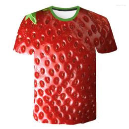 Men's T Shirts Lemon Strawberry Grape Fruit Print 3D Printing T-Shirt And Women's Fashion Fun Casual Short Sleeve Summer Est