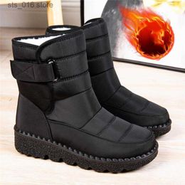 Piattaforma di slittamento invernale impermeabile per donne stivali da caviglia caldi scarpe imbottite di cotone botas de mujer t230824 a667