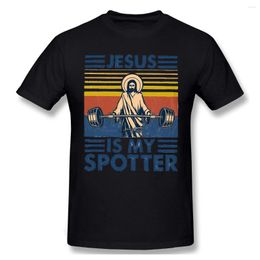 Men's T Shirts Jesus Bodybuilding Weightlifting Training Pattern Printed Black T-Shirt Men Fitness Loose And BreathablePure Cotton Tee