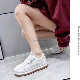 Women 2022 spring new bread shoes all-match round toe Colour matching casual shoe thick bottom soft leather sports board women's shoes