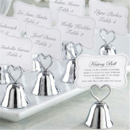 Other Event Party Supplies 20pcslot"Kissing Bell" Silver gold Bell Place Card HolderPo Holder Wedding Table Decoration Favors 230824