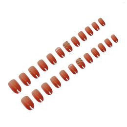 False Nails 24 Pcs Press On With Artificial Pearl Decor Finger Manicure