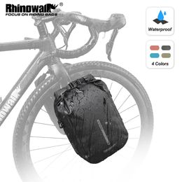 Panniers Bags Rhinowalk Bike Quick Release Fork Bag Waterproof 4L 6L Cycling Bicycle Front Pack Mount Electric Scooter Storage Vehicle Bag 230824