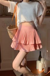 Skirts Sutimine Pure Girl Feeling Slim Pleated Skirt Cake Spring/Summer A-line Women's High Waist Short
