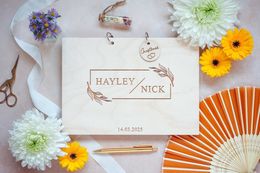Other Event Party Supplies Personalised Floral Wedding Guest Book boho wedding book wooden Guestbook Modern alternative guestbook MemoryGuestbook 230824