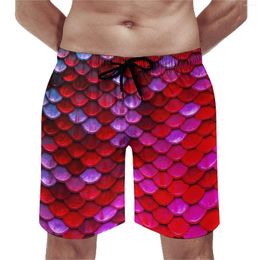 Men's Shorts Red Mermaids Board Abstract Print Retro Short Pants Custom Sports Surf Comfortable Swim Trunks Gift Idea