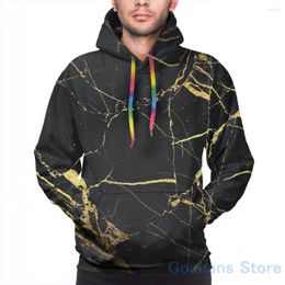 Men's Hoodies Mens Sweatshirt For Women Funny Black Gold Marble Print Casual Hoodie Streatwear