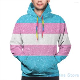 Men's Hoodies Mens Sweatshirt For Women Funny Glitter Transgender Pride Flag Print Casual Hoodie Streatwear