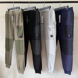 Diagonal Fleece Mixed Utility Pants One Lens Pocket Pant Outdoor Men Tactical Trousers Loose Tracksuit Size M-XXL CP259Y