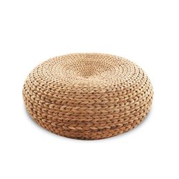 New 100% Natural rattan seat yoga mat chair rattan stool Ottomans Zen cushion living room furniture275h