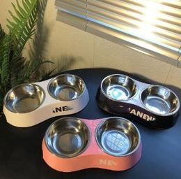 Melamine Dog Bowl Aero Corgi Teddy Schnauzer Tableware Drinking Water Cat Basin Dog Basin Food Basin Double Bowl 33*17.5 * 6cm