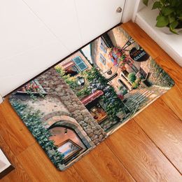 Carpets Retro oil painting town landscape decorative carpet bedroom living room bathroom balcony restaurant kitchen study pad rug 230825