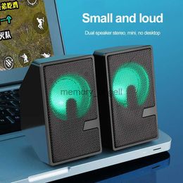 Mini Computer Speaker Stereo Surround Sound LED Lights USB Wired Speakers for PC Laptop Desktop Audio Speaker Media Loudspeaker HKD230825