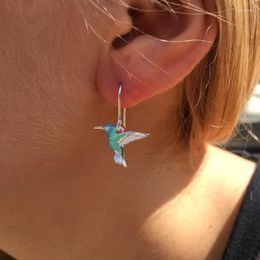 Dangle Earrings Trendy Vintage Blue Bird Unique Hummingbird Ladies Fashion Animal Jewellery For Women Girls