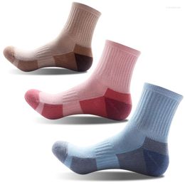 Women Socks Fashion Stitching Cotton Thicken Outdoor Sports Hiking Deodorant Feet Lady Student Stovepipe