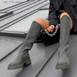 Platform New Ladies Black Brand Fashion Chunky Med Heels Knee Women Casual Party Shoes Woman Thigh High Boots T230824 9Fbea 7D1a3