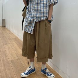 Pantaloni da uomo Gamba Larga Baggy Harem 2023 Uomini Allentati Stile Del Giappone Pantaloni Della Tuta Harajuku Casual Vintage Coreano Moda Cachi