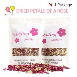 Decorative Objects Figurines 1L Natural Wedding Confetti Dried Flower Rose Petals Pop Decoration Diy Po Frame Parties Bridal Shower Party 230824