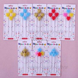 Birthday Party Decorative Candle Color Gilded Love Candle Five Pointed Star Candle Party Long Pole Birthday Candle Supplies HKD230825 HKD230825
