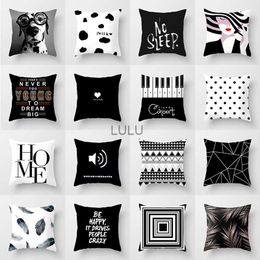 45X45CM New Style Black And White Geometric Portrait Pillowcase Home Sofa Office Cushion Pillow Cushion Cover Wholesale HKD230825 HKD230825