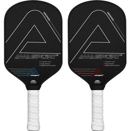 Squash Racquets AMASPORT Pickleball Paddle PA016 USAPA Approved Carbon Friction Surface Fibre Maximum Spin Lightweight Paddle Dura Foam Edge 230825