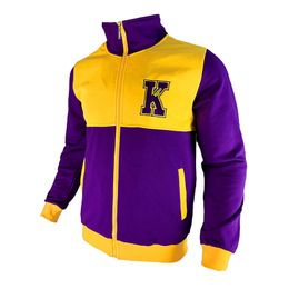 Mens Jackets Kainan High School No4 Shinichi Maki Purple Yellow Basketball Team Zipper Coat Casual Long Sleeve Embroidery Sport Jacket 230824