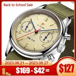 Wristwatches 40mm China Aviation Chronograph Seagull Movement 1963 Mechanical Watch For Men 40mm ST1901 Sapphire 38mm Mens Watch Pilot 230824