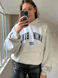 Men's Hoodies Sweatshirts Letter Printed Sweatshirts for Women Spring Autumn Vintage Loose Hooded Sweatshirt Female Fashion Pullovers Hoodies Tops 230824