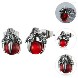 Backs Earrings Dragon Claw Glass Stud Charming Decor Ornament Girl Fashion Accessory Bead