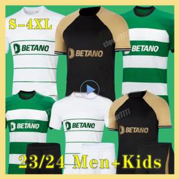 23 24 Lisboa Soccer Jerseys Share to be partner Sporting CP Home Blue Lisbon Special Jovane Sarabia Vietto Maillot Jersey Clube De Football Shirt Men Kids Kit jersey