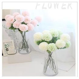 Decorative Flowers 3pcs Dandelion Flower Ball Bouquet Fake Artificial Home Garden Wedding Decoration DIY Craft Wreath Christmas