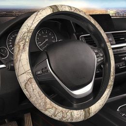 Steering Wheel Covers Map Of The World Car Cover 38cm Universal Suitable Car-styling Accessories