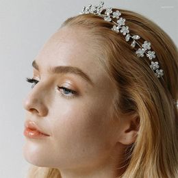Hair Clips Stonefans Elegant Rhinestone Flower Hoop Bride Tiara Crown Headband Hairband Accessories Wedding Luxury For Women 2023