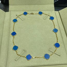 Schmuck Modedesigner CLover Halskette Goldanhänger 10 vierblättriger Diamant Luxus klassische Halsketten für Damen Herren Langkettiger Schmuck Valentinstagsgeschenk