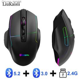 Silent Wireless Mouse Rechargeable Three Mode Gaming Mice Bluetooth5.2/3.0 2.4Ghz USB 1600dpi Optical Mouse For Office Home Q230825