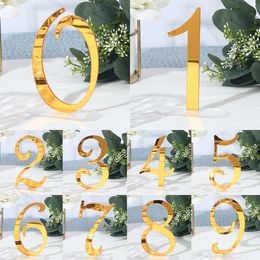 Other Event Party Supplies 10Pcs Wedding Acrylic Table Numbers Sign 09 Number DIY Romantic Gold Seat Card Rustic Birthday Decor 230824