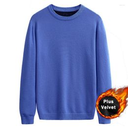 Men's Sweaters Winter Cashmere Cotton Thick Warm Sweater Men Jersey Jumper Robe Autumn Stretchy Pullovers O-Neck Knitted