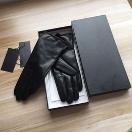 Women's quality leather gloves and wool touch screen rabbit hair warm sheepskin Five Fingers Gloves2696