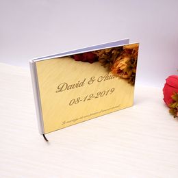 Other Event Party Supplies Personalised 25x18cm Wedding Custom Signature Guest Book Acrylic Mirror White Blank Favours Po Album 230824