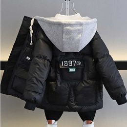 Down Coat Teenager Winter Boys Down Jacket Keep Warm Fashion Baby Coat Hooded Zipper Boys Outerwear Birthday Gift 414 Years Kids Clothes x0825