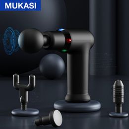 Massage Gun MUKASI Compress Cool LED Light Electric Massager Deep Tissue Muscle Neck Body and Back Relaxation 230824