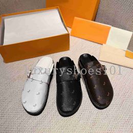Designer COSY COMFORT Slipper Leather Mules Sandal Mens Women Flat SandalsEasy Sandals Adjustable Strap Slides Classsic Flip Flop With Box