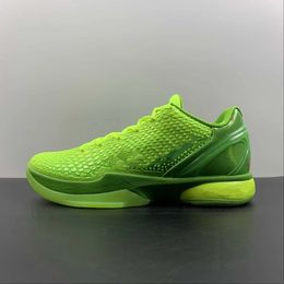 Mamba 6 Grinch Green Man Designer Running Basketball Shoes Outdoor Sports trainers Sneakers Size Available Top Quality With Original Box