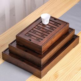 Tea Trays 1Pc Table Service Tray Bamboo Accessories Rectangular Storage Type Simple Tea-Things