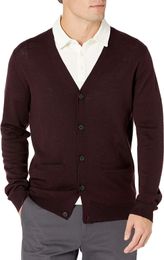 Men's Sweaters Merino Wool Men's V-Neck Long-Sleeved Merino Wool Lightweight Cardigan Light Body Warm Outdoor Sports USA Size S-L 230824