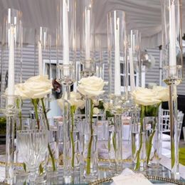 Candle Holders 10pcs)Wedding Event Decoration 7 Arms Clear Crystal Acrylic Holder For Table AB1025