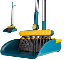 Hand Push Sweepers Broom and Dustpan Set Dust pan with Long Handle for Home Com 230825